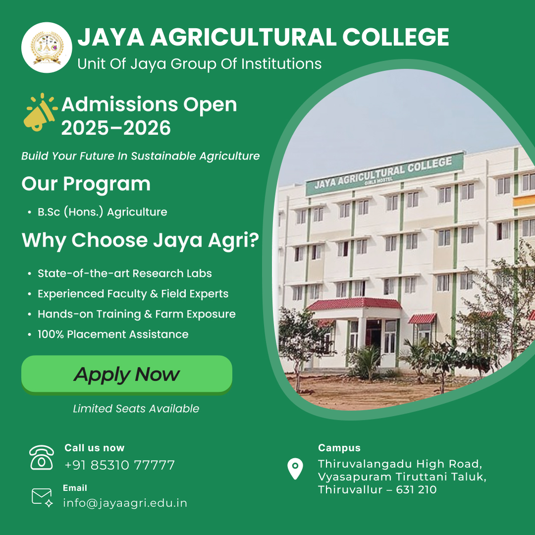 Admission Open - Jaya Agricultural College